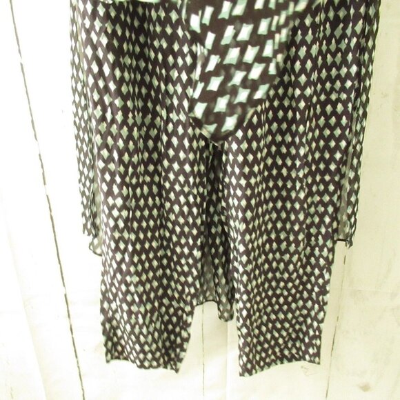 Anthropologie HD In Paris Skirted Pants 0 Black Green Geometric Midi - Picture 3 of 6